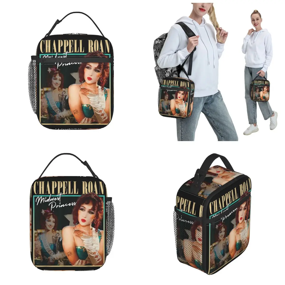 Retro Chappell Roan Singer Bootleg Insulated Lunch Bag For School Midwest Princess Food Box Portable Cooler Thermal Bento Box