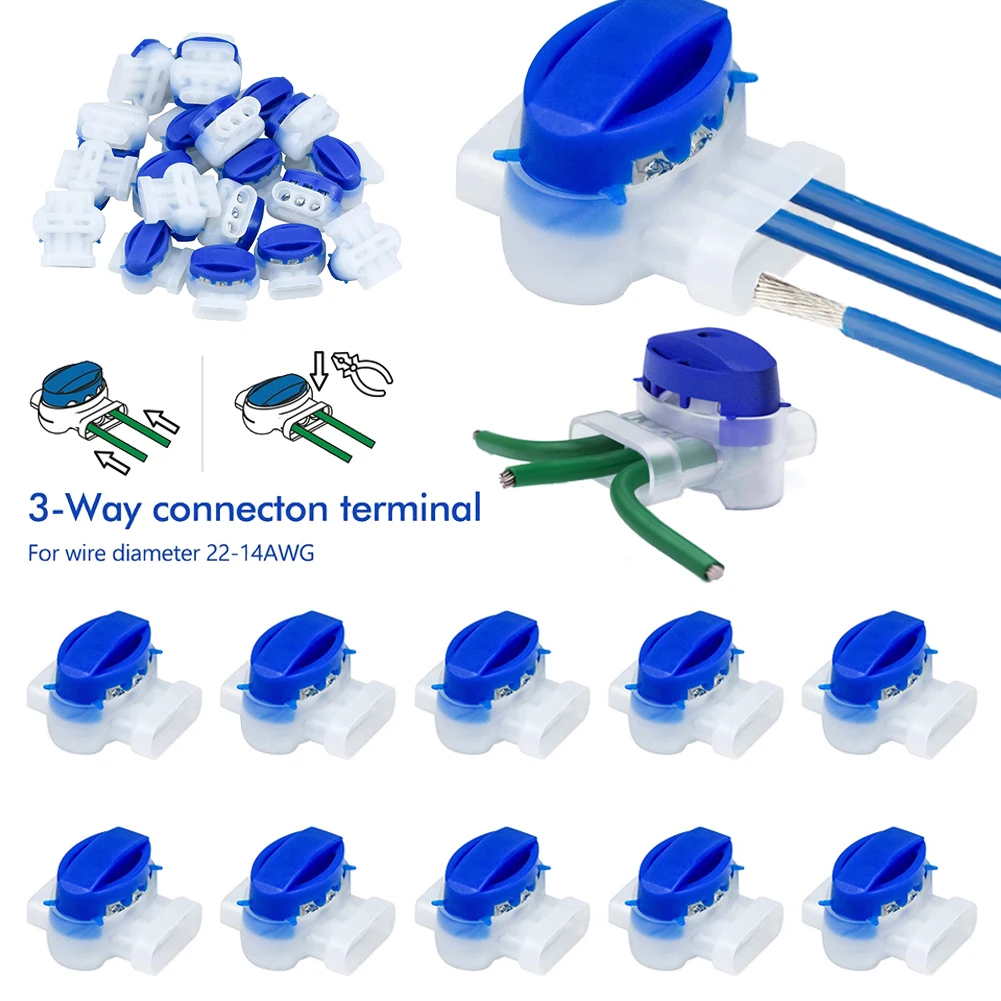 30-10PC 3 pin 314 Connectors Robotic Lawn Mower Connectors for Gardena/Husqvarna/Worx/Robomow Lawnmower Electric Cable Terminal