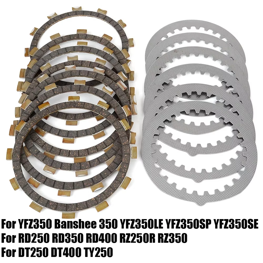 Clutch Friction Plates For Yamaha YFZ350 Banshee 350 YFZ350LE YFZ350SP YFZ350SE RD250 RD350 RD400 RZ250R RZ350 DT250 DT400 TY250