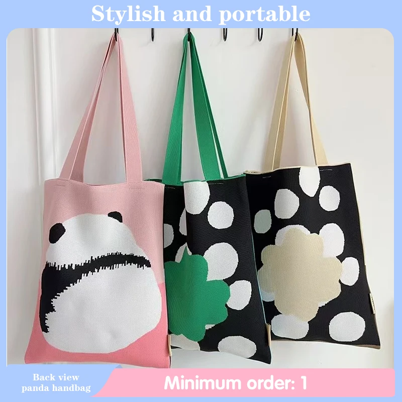 novo-estilo-de-volta-panda-versatil-moda-malha-saco-dobravel-reutilizavel-viajando-viagem-estudante-grande-capacidade-bolsa-ombro