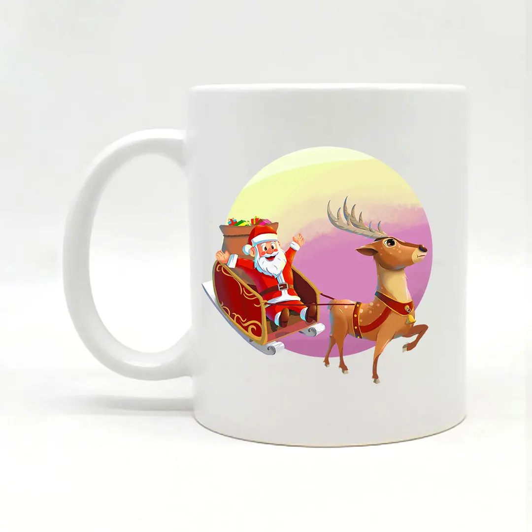 2022 christmas gift kids vacation design bulk cheap 11 oz red white custom logo sublimation ceramic christmas coffee mugs