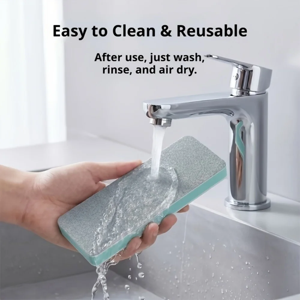 4PCS Magic Limescale Eraser Sponge Glass Shower Door Water Stain Remover Bathroom Window Cleaning Wipe