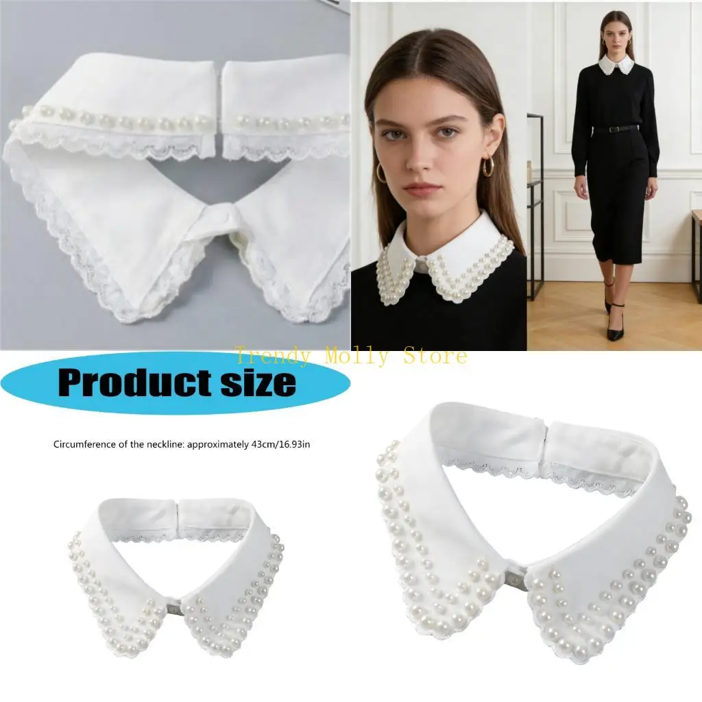 n5kb-エレガントな韓国風の取り外し可能な人工真珠の首輪ファッションアクセサリーフェイクカラープロムやカジュアルウェア用