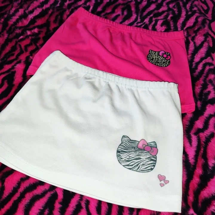 Y2KSlut الأصلي الألفية الساخن فتاة QQ ow الكرتون طباعة القطن الخالص مرونة الخصر الترا تنورة المرأة مثير منخفضة الخصر #1