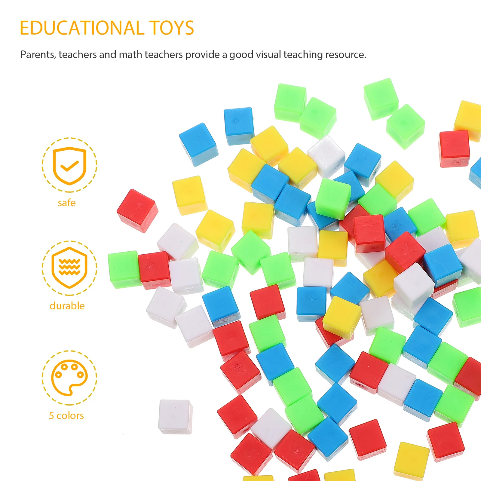 

200 pcs Math Geometry Teaching Aids Plastic Blocks Kids Cubes Educational Building Teaching Supplies Student