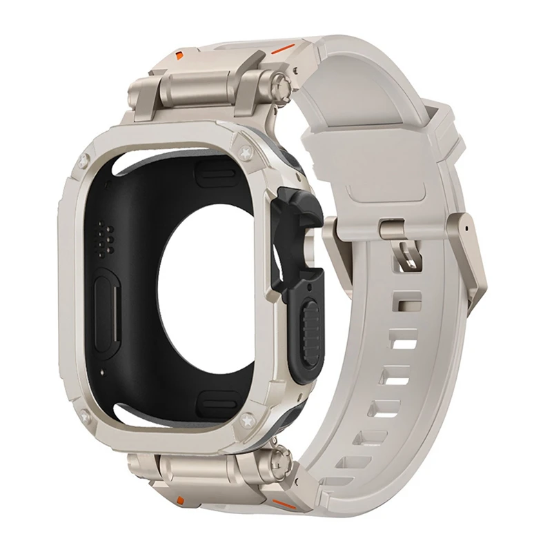 TPU i silikonowa bransoletka ochronna etui na Apple Watch 9 Ultra 49Mm, wytrzymały zestaw chroniące przed upadkiem