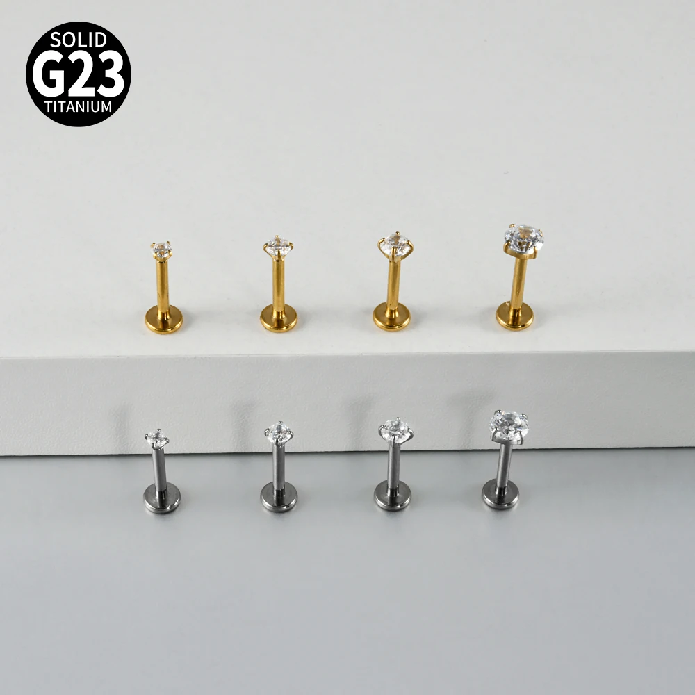 10 Stück/Set G23 Titan Zirkon Labret Lippenring Ohrstecker Ohr-Tragus-Knorpel-Helix-Conch-Ohrpiercing Körperschmuck 16g – Detail 8