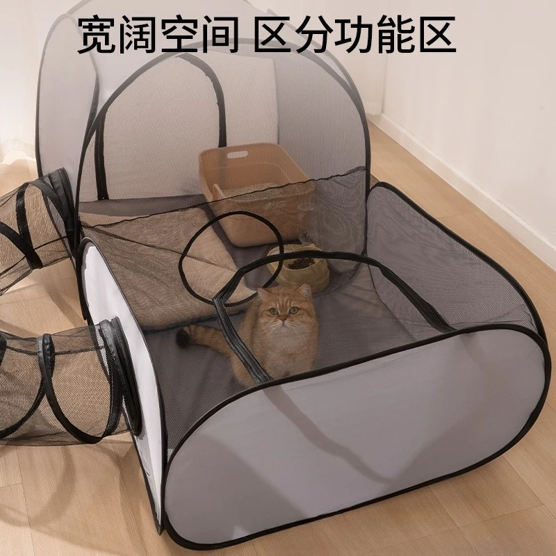 Portable Foldable Pet Playpen & Tunnel Combo Set Outdoor Tent Fence for Small Dogs Cats Exercise Play Pet Supplies