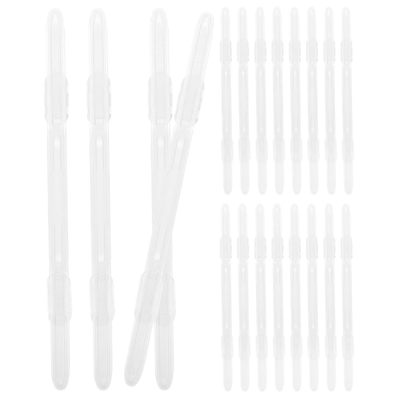 50Pcs Flexible Plastic Binder Strips Double Hole Clear Loose Leaf Clips Removable Paper Fasteners Office File Organizer