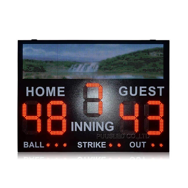 IP53 Waterproof Electronic Outdoor Scoreboard Led Scoreboard LED Baseball Scoreboard for Sports Games for Gym for Sports Cause