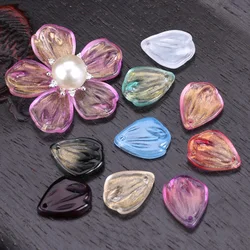 10pcs Petal Shape 19x15mm Handmade Lampwork Glass Loose Pendants Beads for Jewelry Making DIY Flower Findings