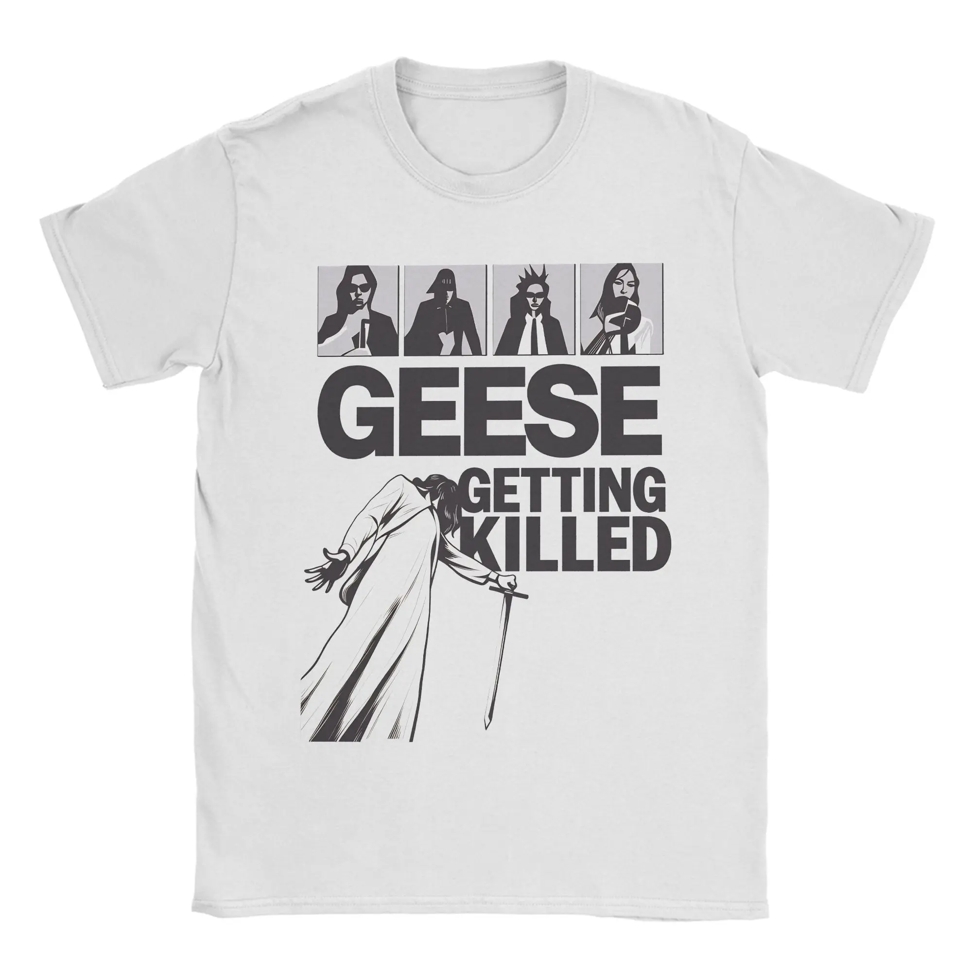 Men T-Shirt Geese Getting Killed Funny Pure Cotton Tees Short Sleeve  T Shirt Crewneck Clothing New Arrival