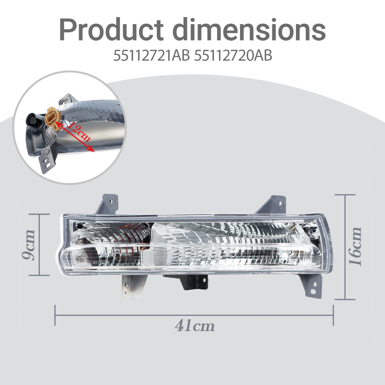 55112721AB 55112720AB Car Front Bumper Fog Light Accessories For Jeep Compass 2017-2020 Turn Signal Light DRL Daytime Running