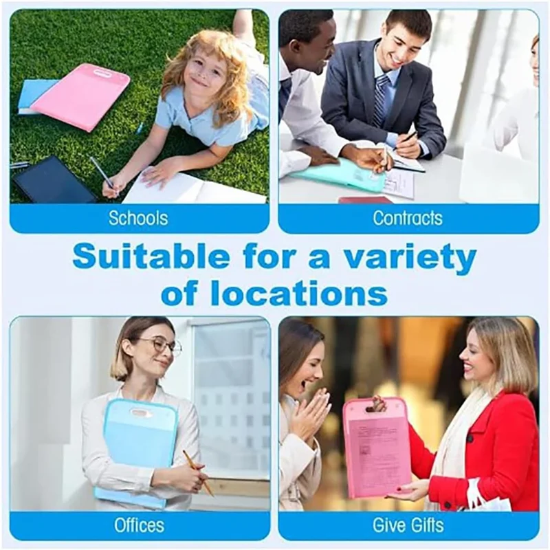 Cartella impermeabile estesa Well Made-4PCS, manager di file verticale con maniglia Cartelle da ufficio portatili multi-page A4 a 13 tasche