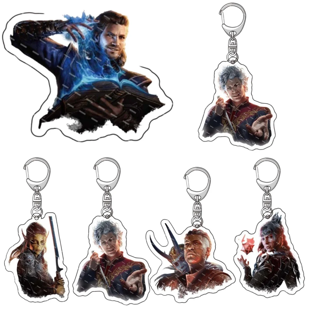 Hot Anime Figures Game Baldur\'s Gate3 Acrylic Keychain Anime Cosplay Astarion Gale Lae\'zel KeyChain Fans Prop Gift  Pendant