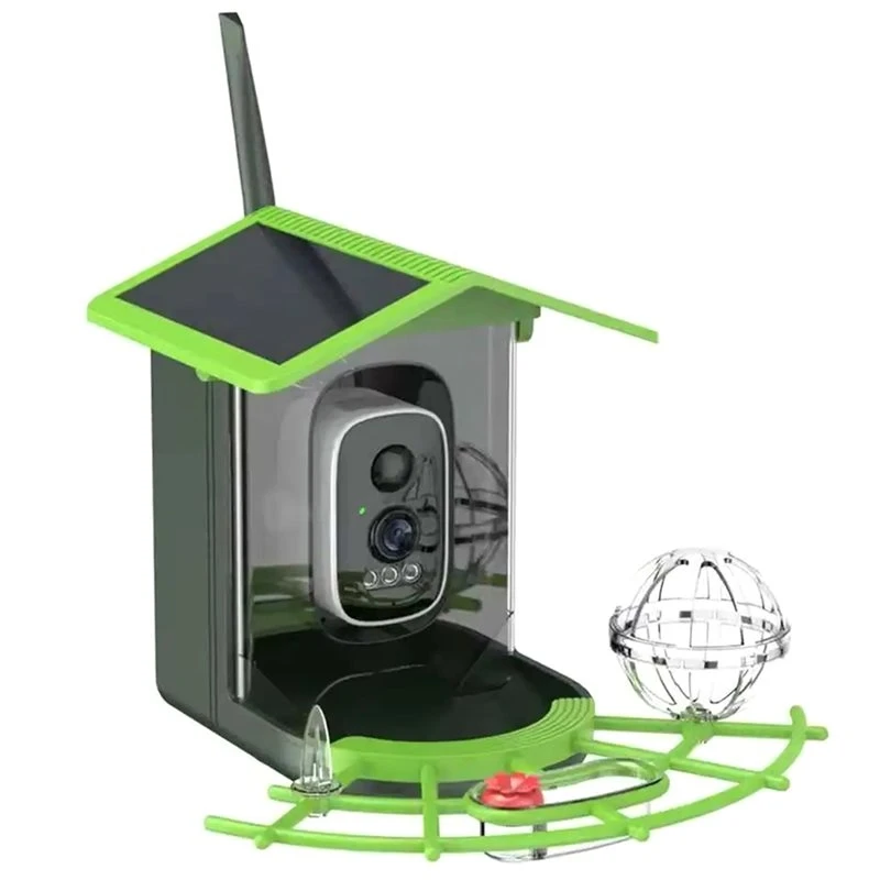Smart Bird Feeder Camera With AI Species Identifier Solar Powered, 2.5K HD Video, Motion Alerts - Outdoor Garden