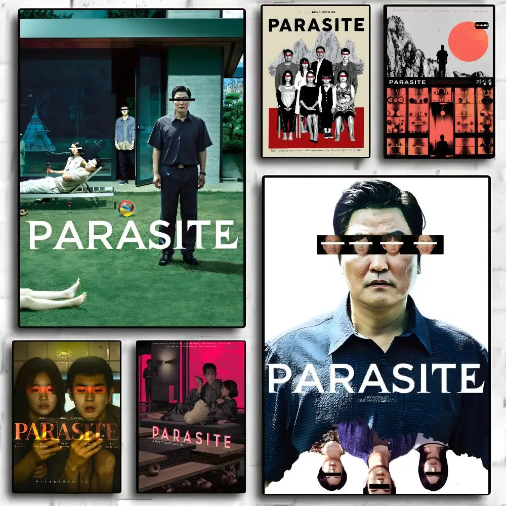Korean Movies P-Parasite Poster Wall Art Wall Stickers Home Living Room Bedroom Bar Office Decor Prints Personalized Gift
