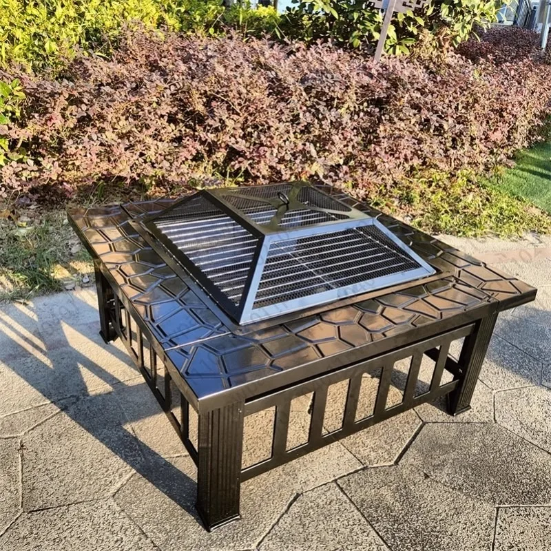 2025 موقد مستدير جديد طاولة شاي شواية باربيكيو موقد فحم ، فناء خارجي موقد منزلي شواية شواء داخلية #1