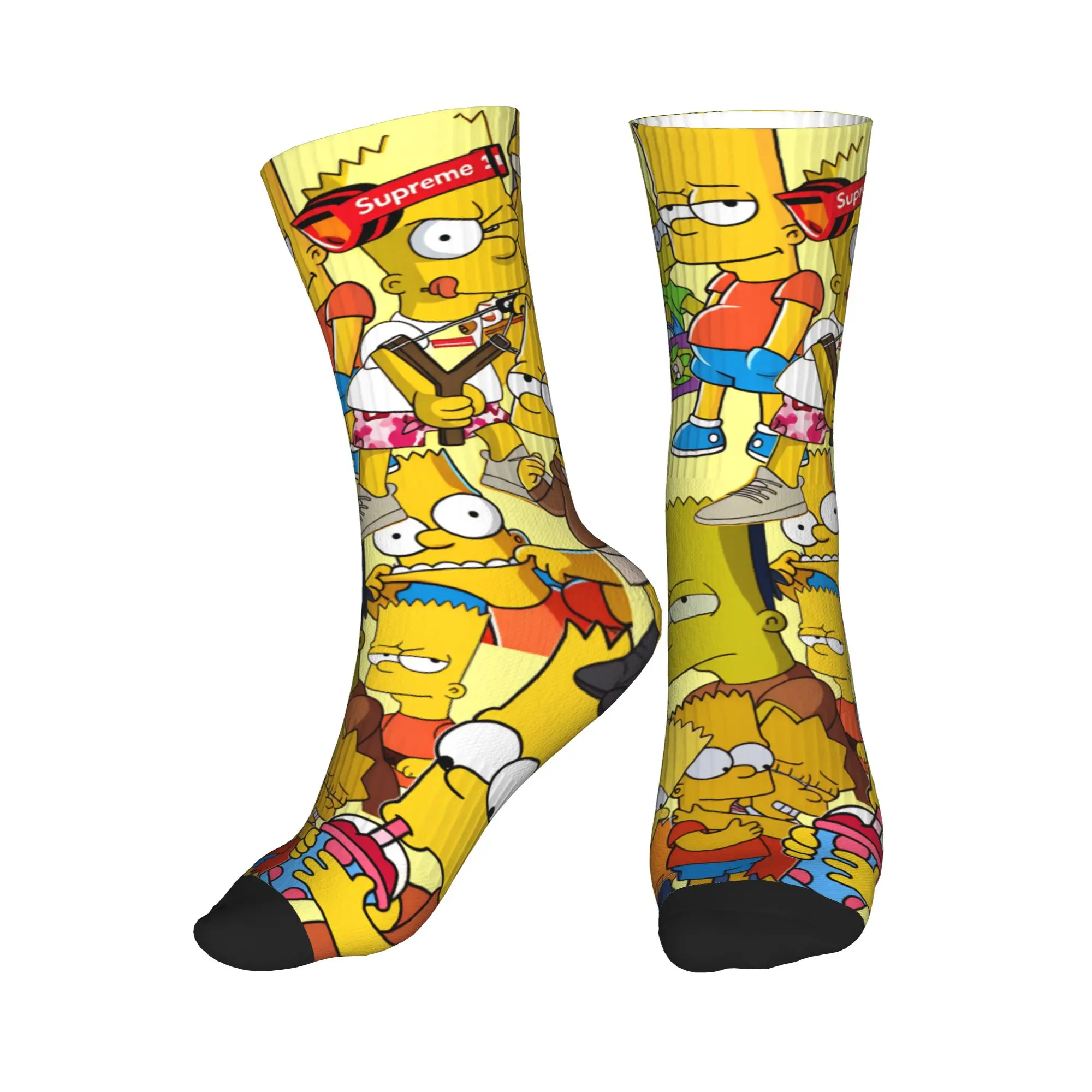 Couple Socks S-Simpsons Funny Bart Meme Collage  Stockings Non Slip Comfortable Socks Autumn Elegant Graphic Cycling Socks