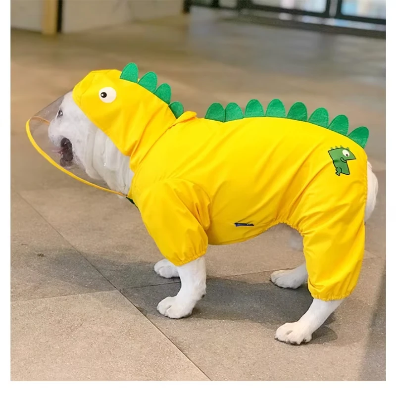 New 1Fashion French Bulldog Dinosaur Raincoat Pet Dog Waterproof Clothes For Small Medium Dogs Rain Coat Pug Teddy Corgi Jacket