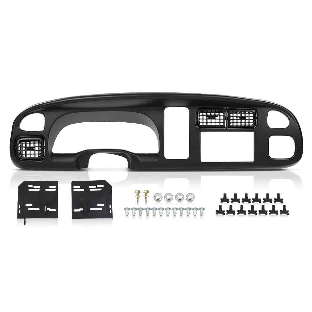 

Crossdesign Dashboard Bezel Cover with Vent Car Radio Stereo Dash Kit Fit for Dodge Ram 1500 2500 3500 1998-2002