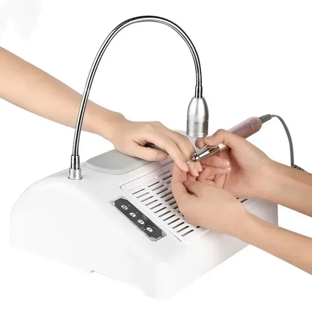 Profession 5 in 1 Nail Machine Electric Nail Drill Table Dust Suction Collector With LED Table Lamp uv led nail drill lamp