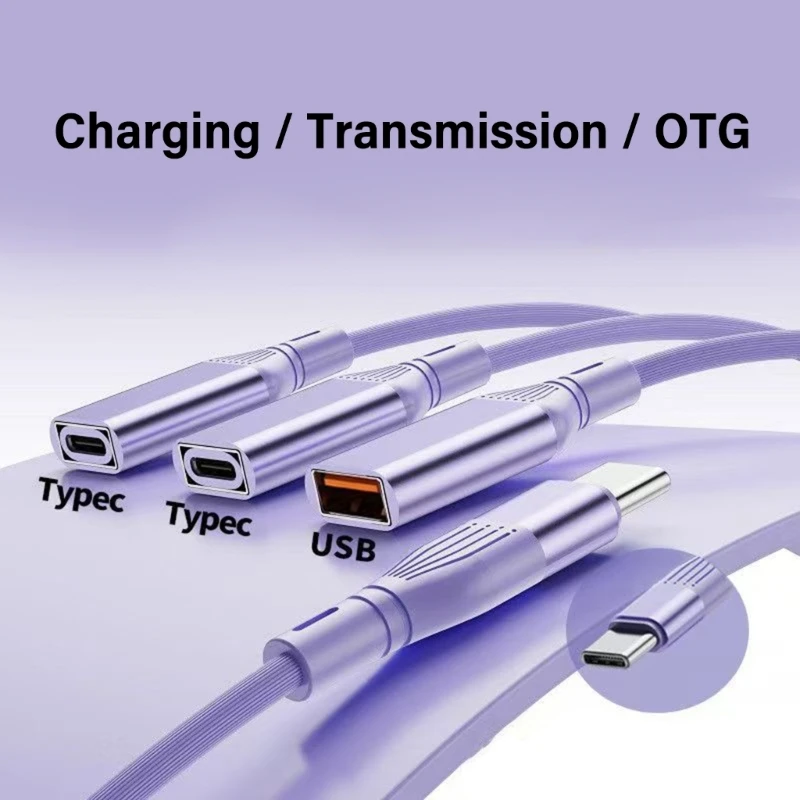 

USB2.0 Type C, 3-портовый преобразователь для зарядки 3 устройств и адаптер передачи данных K1KF