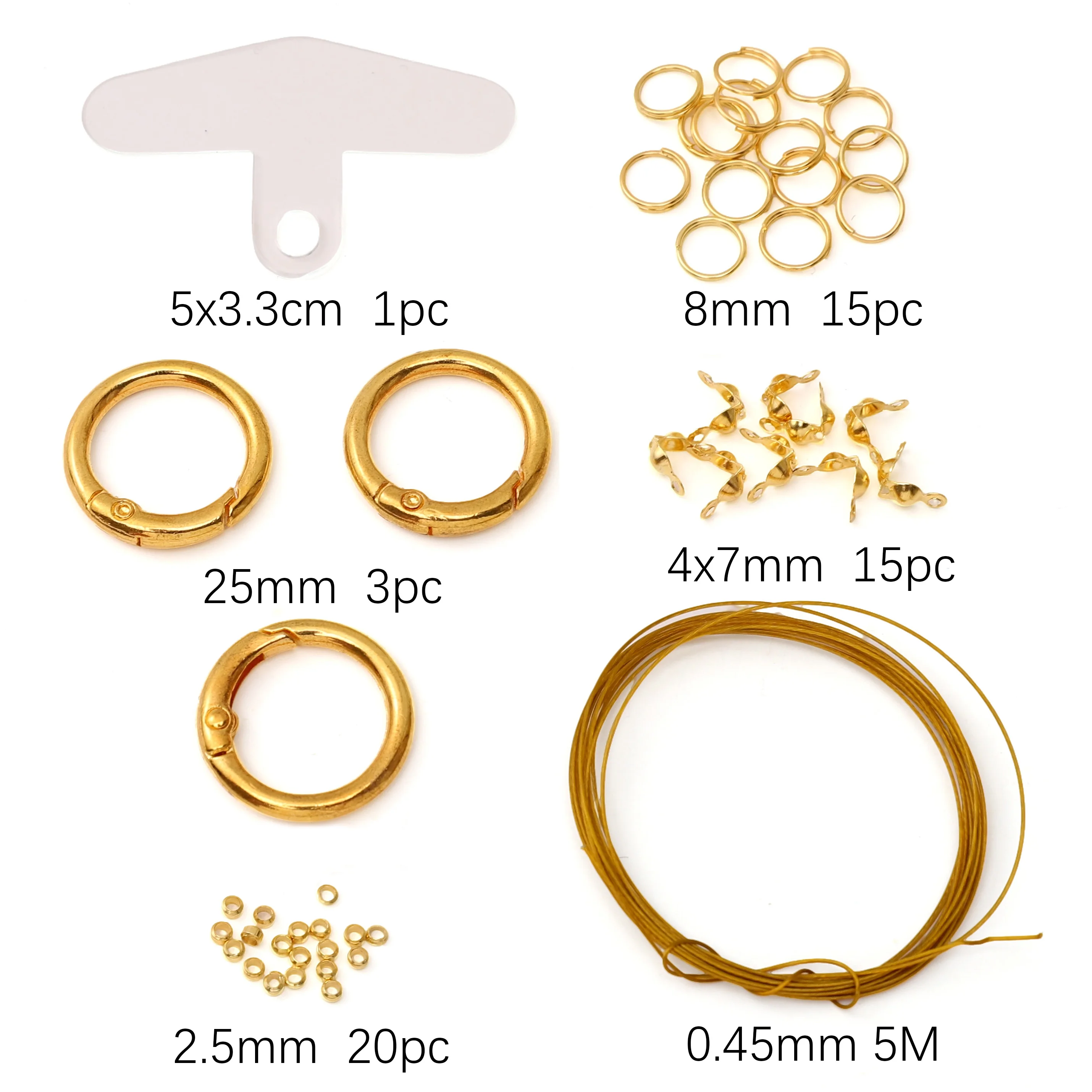 55Pcs/set Mobile Phone Chain Material Package Steel Wire/Spring Buckle/Rings For DIY Jewelry Beginner Handmade Making Findings