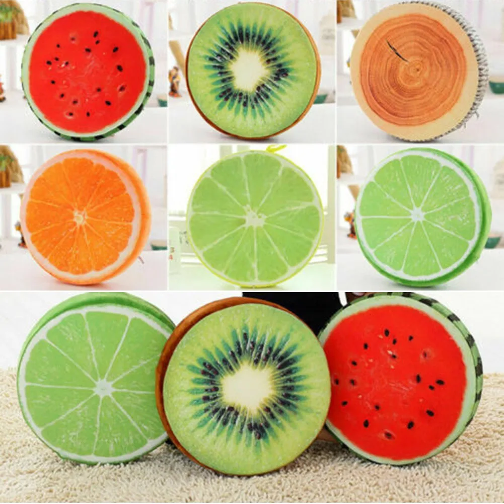 33cm Cushion Fruit Shape For In-bed Reading And Watching Back And Head Pillow Round Cushion Lint-free Home Accessories