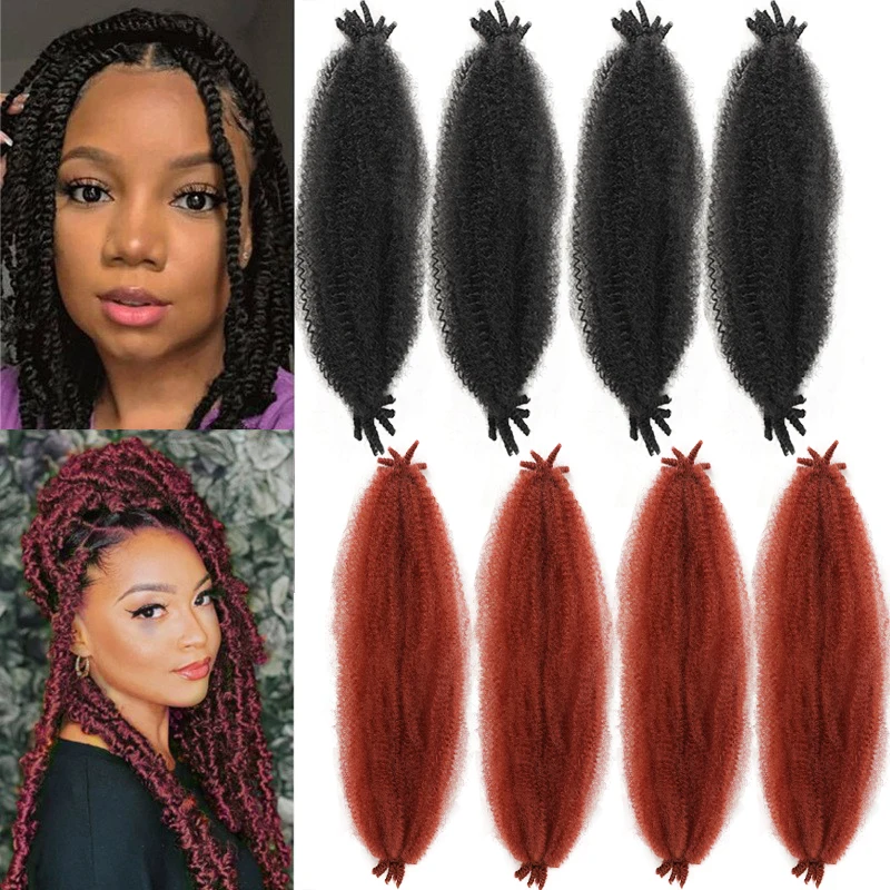 

Искусственные косы для детей, эластичные африканские витые парики-гусеницы, естественная имитация, наращивание волос ручной работы.