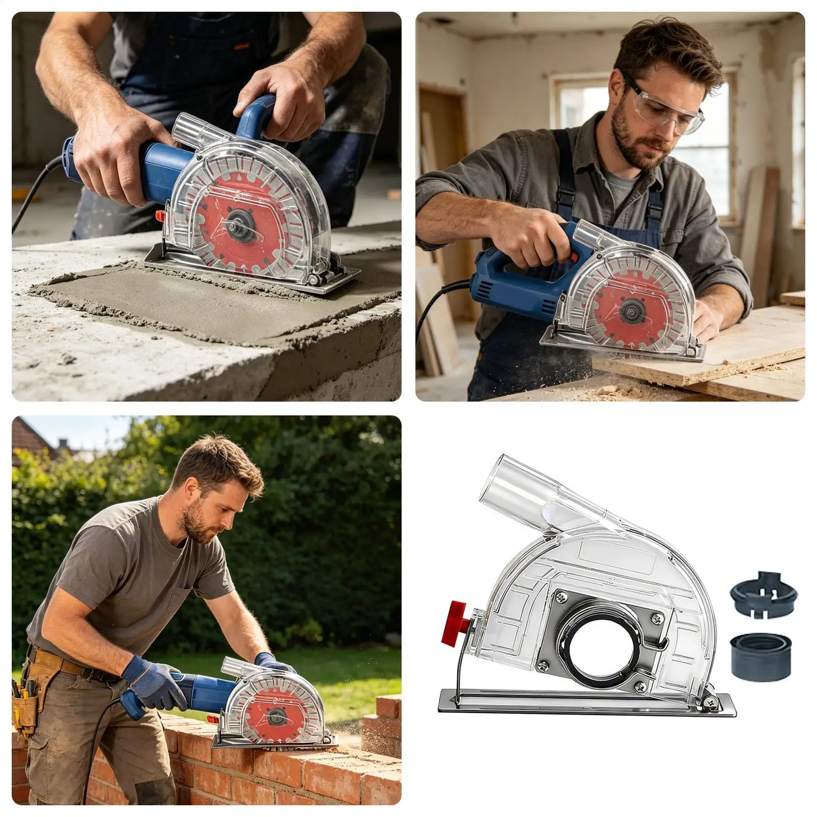 

Protective Cutting Shield Angle Grinder Guard Dust Collector Attachment for Concrete Cement Rock Granite Stone Construction