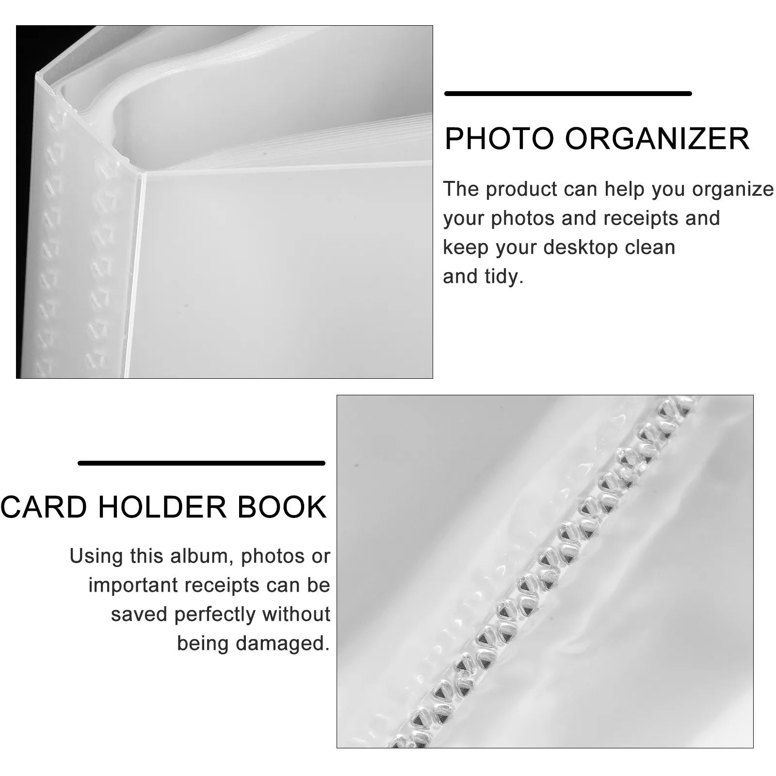 Photo Album Book Pe Material Protective Multi-Function Storage Organizer Ticket Card Holder Receipt Organizer Photo Storage
