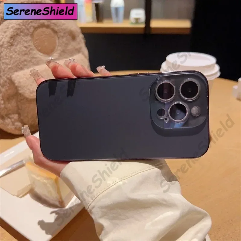 حافظة رفيعة غير لامعة لهاتف آيفون 11 12 13 14 15 16 برو ماكس واقي للعدسات الزجاجية غطاء ممتص للصدمات #6