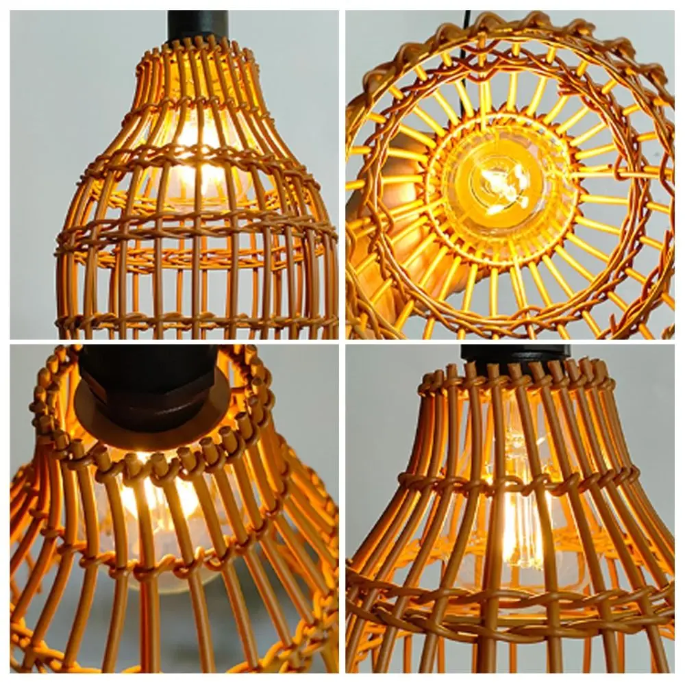 

Hand-woven Pendant Lamp Shade Waterproof Design Weaving Lamp Cover Solar Powered Led Lights Camping Lamp Camping