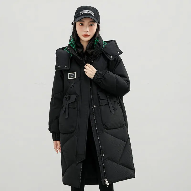 Ladies Winter Coat Women Down Cotton Hooded Jacket Woman Casual Warm Outerwear Jackets Female Girls Black Clothes PA1026