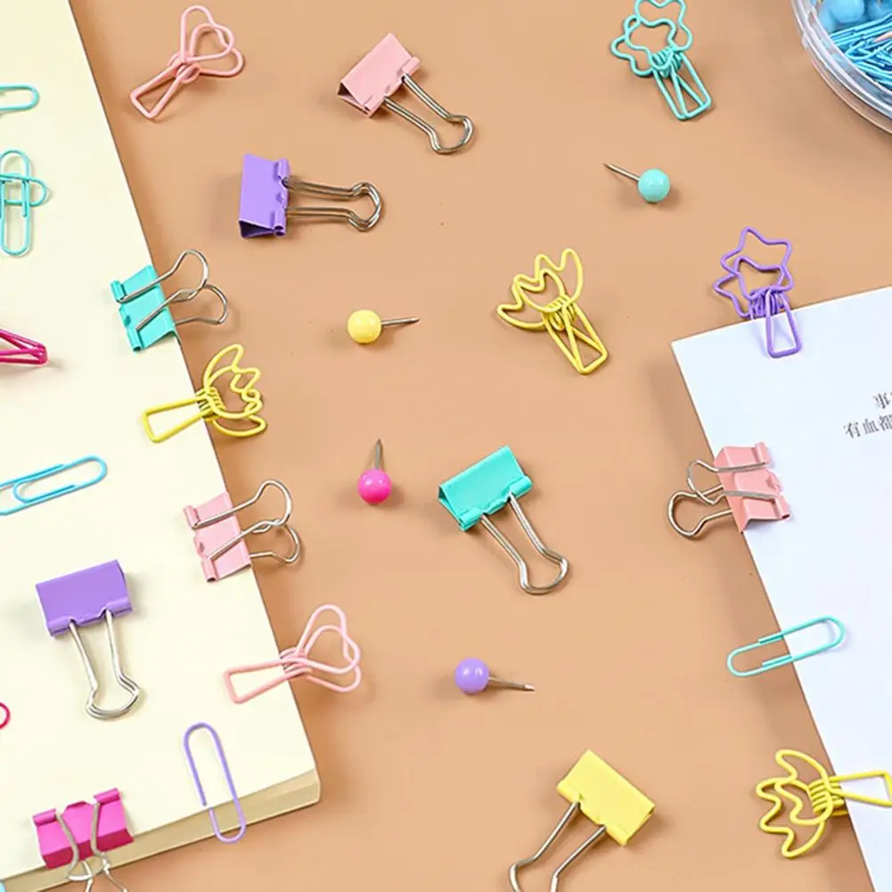 Lange Staart Clips 100Pcs Creatieve Sterke Clip Lichtgewicht Cartoon Kat Hart Document Papier Notepad Binding Clips Voor Home