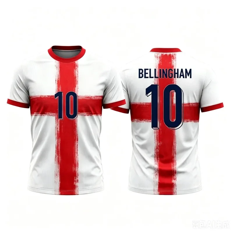 England Soccer Jersey 3D Print St George Cross Unisex #10 Bellingham Fan Short Sleeve Match Day Casual Sports Tee Sportswear