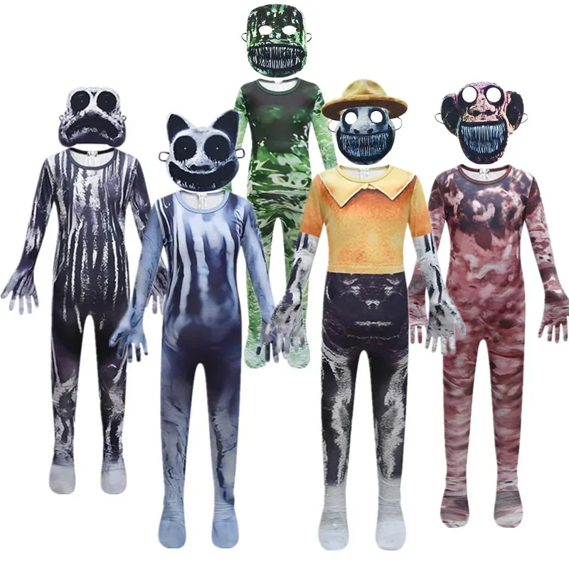Zoonomaly gato Cosplay disfraz de Halloween monos niños niña monstruo conejito Koala sandía vestido elegante niños Zookeeper Cosplay