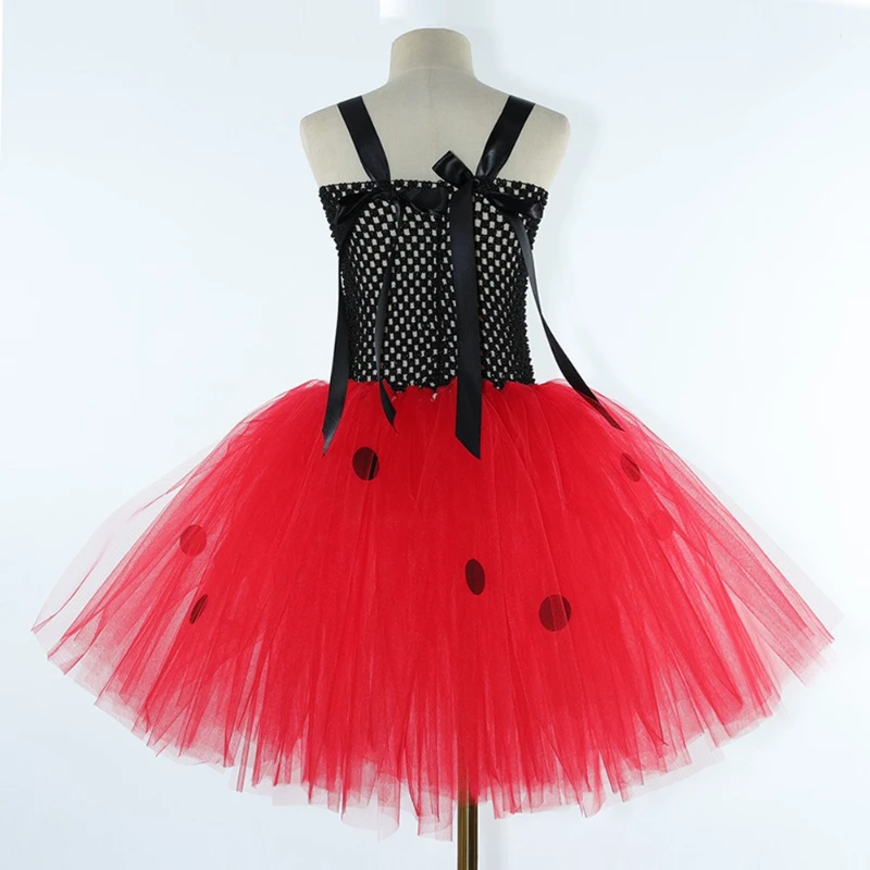 Girls for Halloween Birthday Party Dress Up Clothes Ladybug Costume  Toddler Kids Ladybird Lady Bug Tutu Dress with Beetle Wings view 3