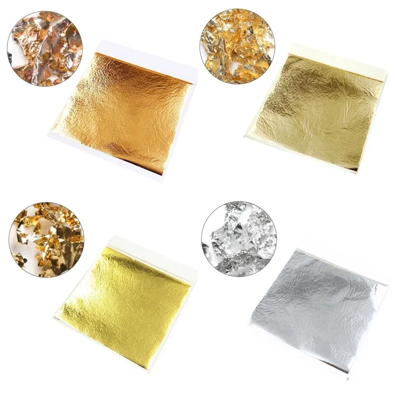 20 Sheets Soft Pottery Clay Decoration Imitation Gold Foil Paper DIY Earrings Jewelry Making Accessories Polymer Clay Tools