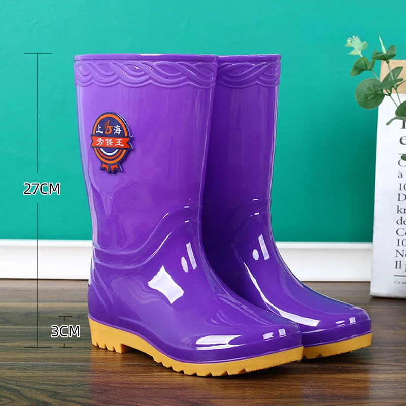 High Rain Shoes Non-slip Rubber Shoes in Spring and Autumn Rainy Rain Boots Tendon Sole High Shell Cold Warm Non-slip