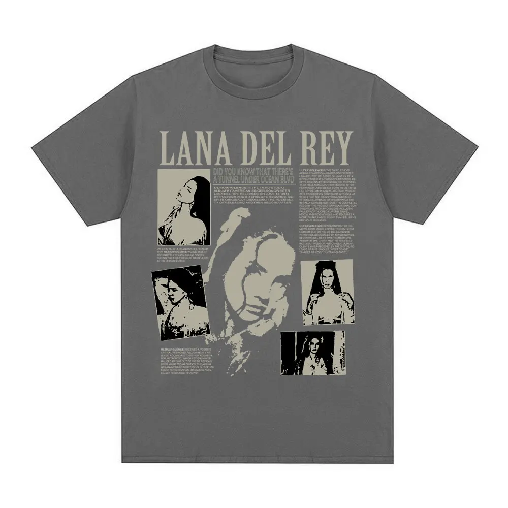 Singer Lana Del Rey Music Album Did You Know That There\'s A Tunnel Under Ocean Blvd Oversized T-shirt Men Women Fashion T-shirts