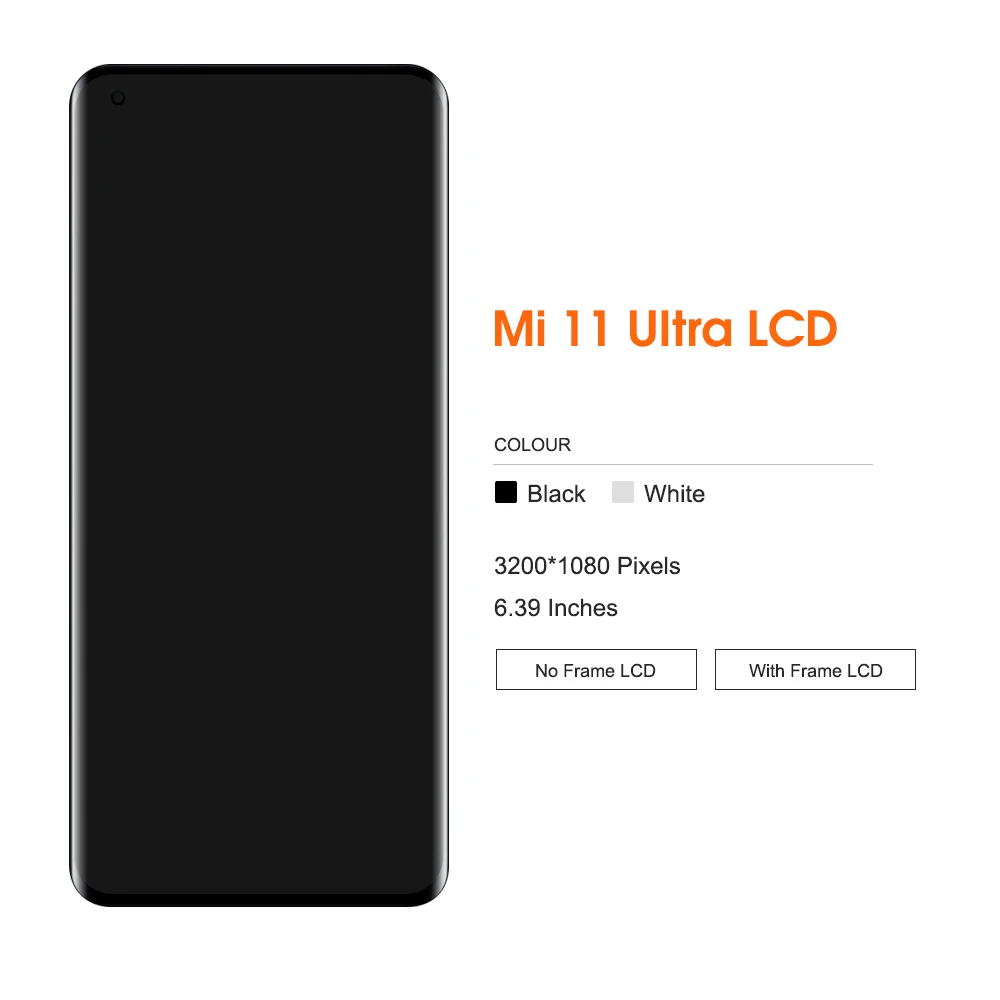 Imagem -02 - Montagem de Tela Sensível ao Toque Lcd com Moldura Tela Amoled Xiaomi mi 11 Ultra mi 11 Pro M2102k1g 681 Pol