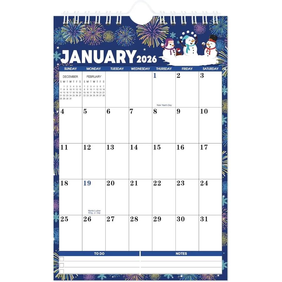 

8 x 6" Small Calendar 2026 - Mini Calendar 2026 from Jan. 2026 - Dec. 2026 Small Wall Calendar 2026 with Note Page Little Note