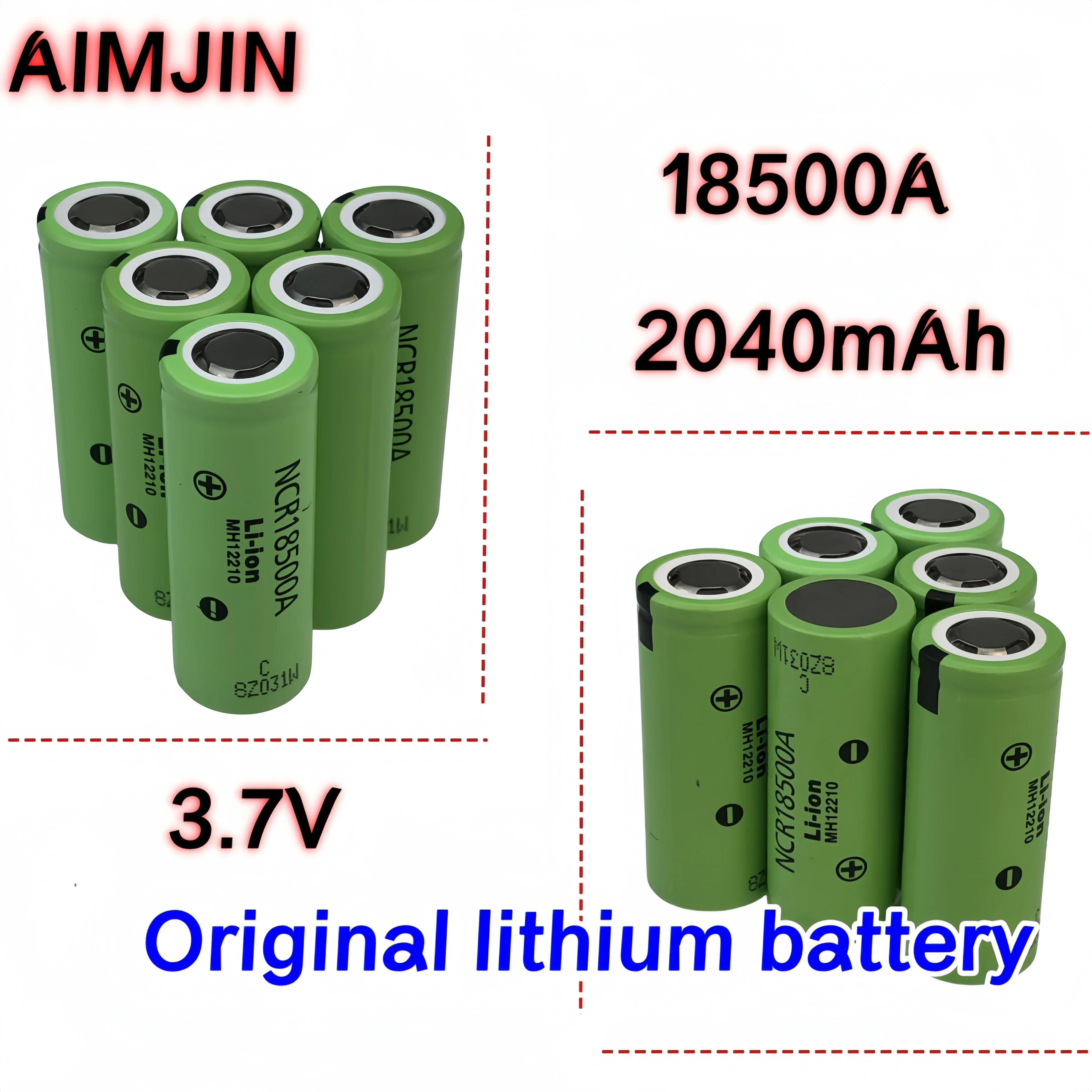 3.7V 18500A 2040mAH Lithium ion Battery For Panasonic NCR18500A 3.6V Battery for Toy Torch Flashlight ect