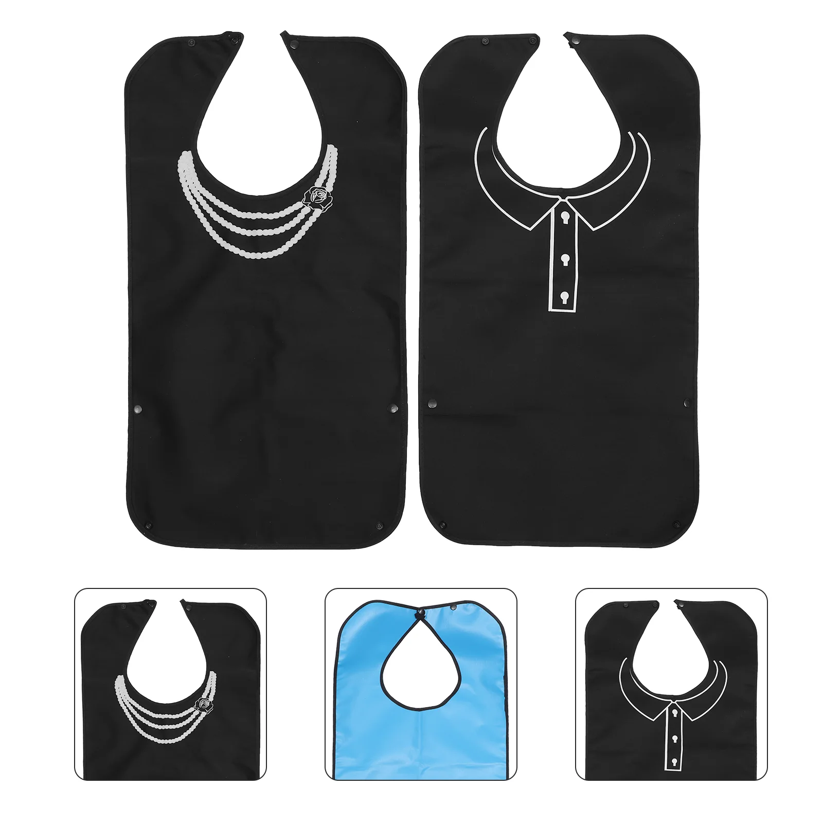 

2 Pcs Elderly Bibs Portable Waterproof Feeding Simple Elders Skin-friendly Bids Adult Advanced Exquisite Towels Polyester Lunch