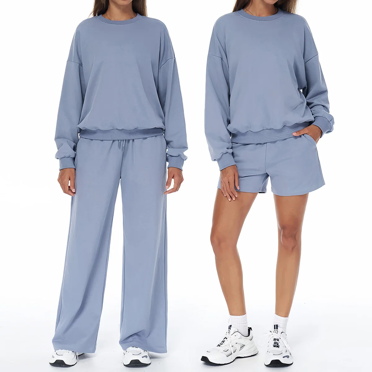 New Women Sportswear 2 Pieces Yoga Set Gym Long Sleeved Clothes Hoodie Fitness Outdoors Tracksuit Sports Gym Sweatpants