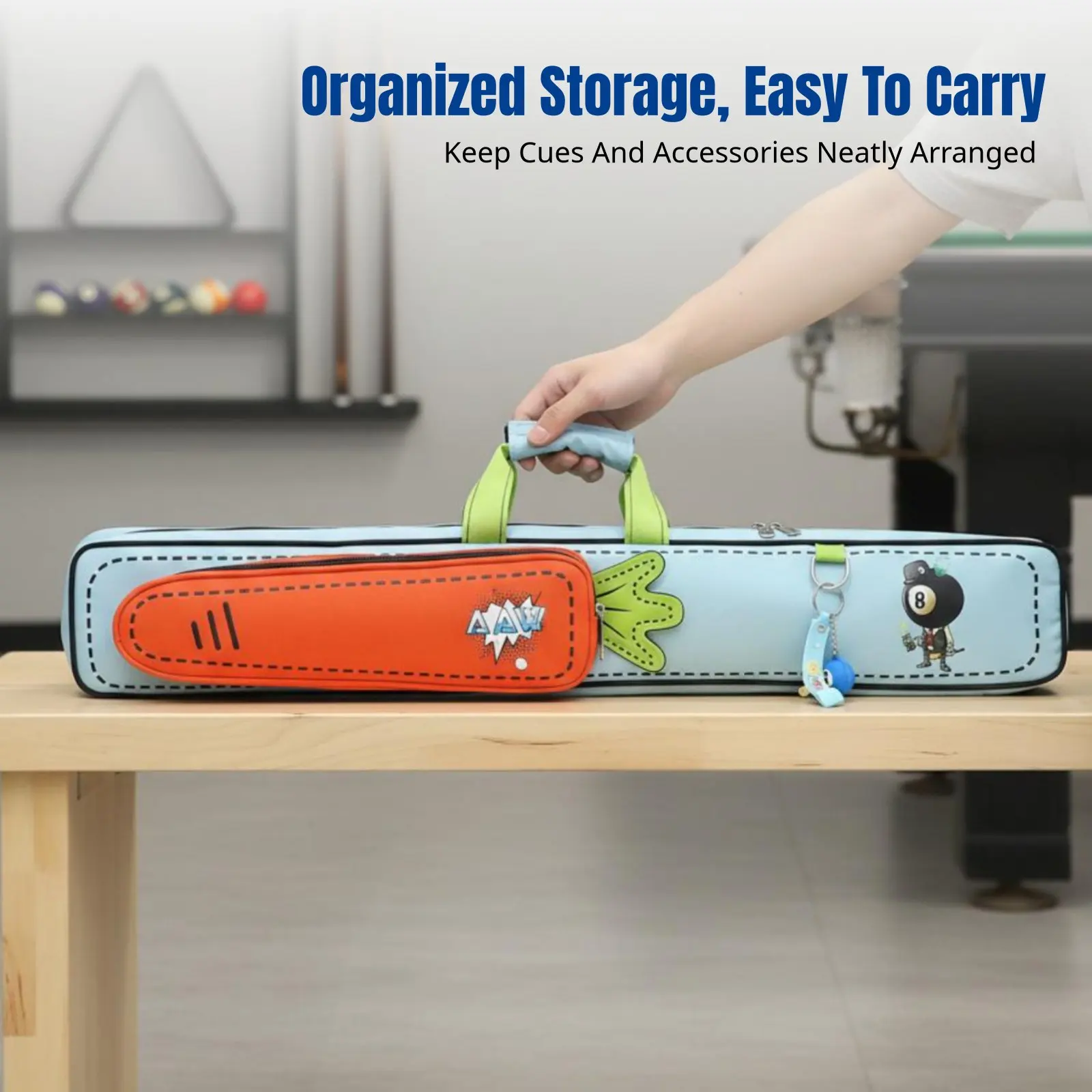 

Cartoon Billiard Cue Bag, Soft Pool Cue Case, Carrot Doll Design, Portable Cue Holder, Random design