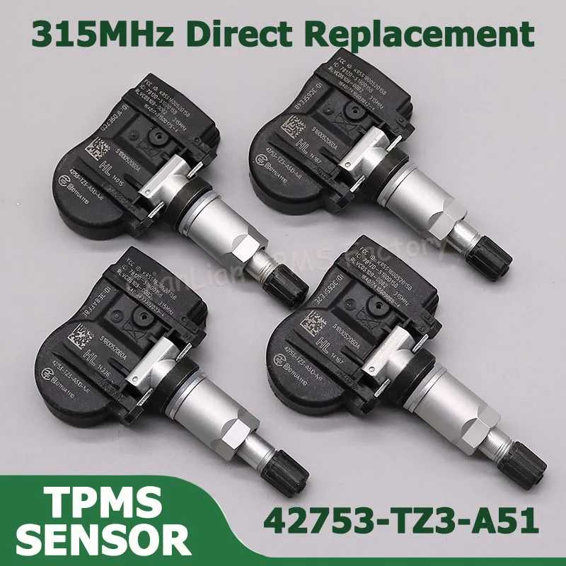 315MHz 42753-TZ3-A51 TPMS Sensors For Acura RDX ILX MDX NSX RLX TLX 2016-2021 Car Tire Pressure Monitoring System Replace Parts