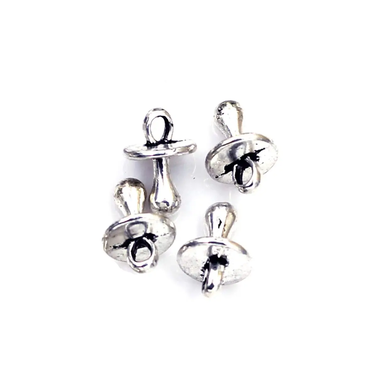 

150PCS Vintage Silver Tone 3D Pacifier Charm Pendants 13x9mm DIY Handicrafts Making Accessories Materials Package Findings